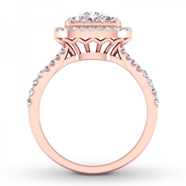 Crystal Engagement Ring/Round-cut Rose Copper and zinc alloy
