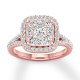 Crystal Engagement Ring/Round-cut Rose Copper and zinc alloy