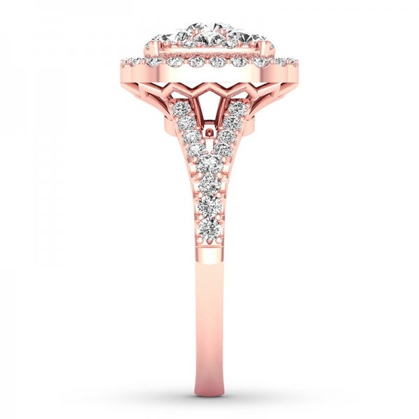 Crystal Engagement Ring/Round-cut Rose Copper and zinc alloy